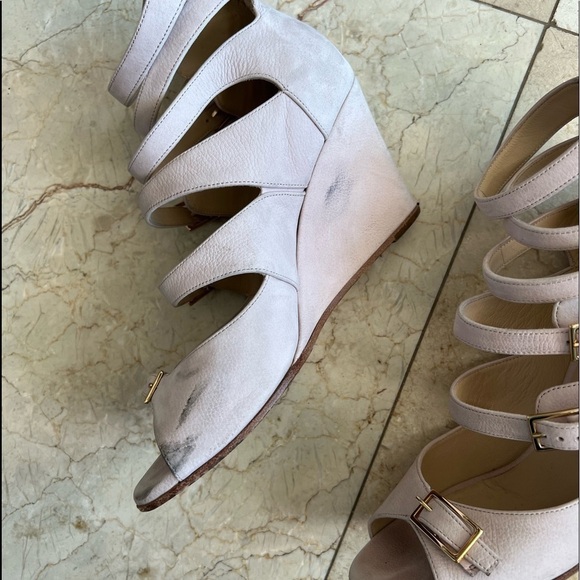 Chloe Suede Multi Straps Open Toe Wedge Sandal - Picture 9 of 16